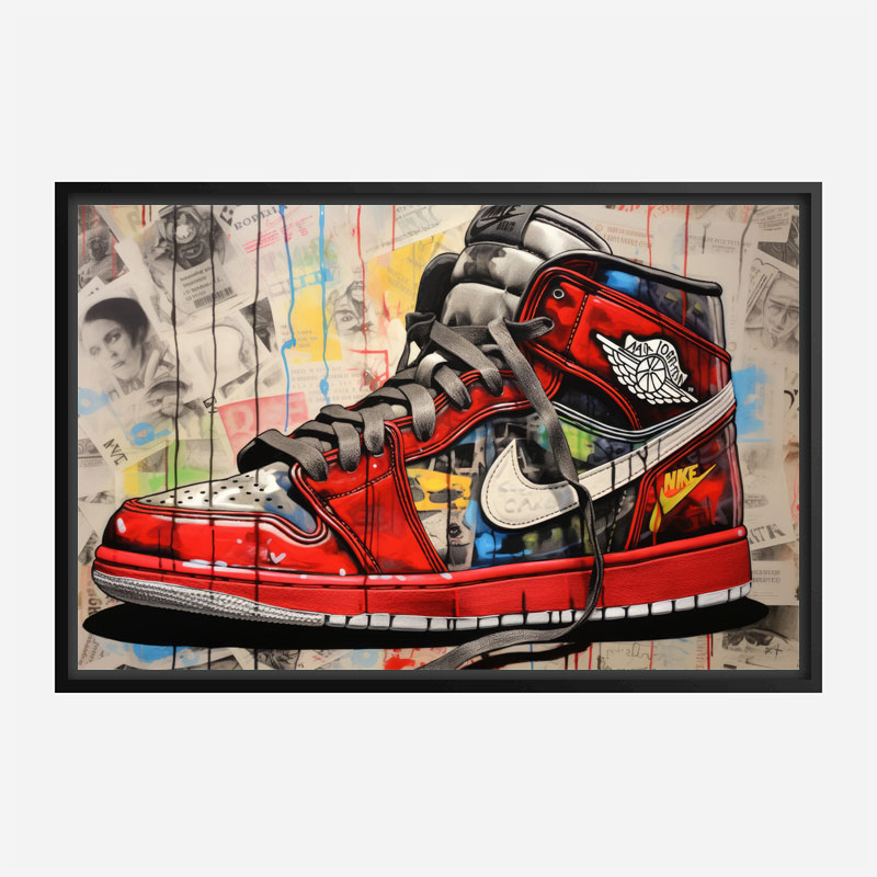 Air Jordon Sneakers Graffiti Style 9 Wall Art